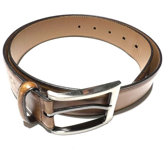 Magnanni Mens Tan Leather Belt Size 32 - Picture 1 of 4